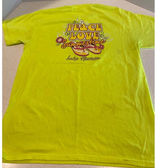 LAKE HAVASU Yellow Nice T-Shirt Anvil Size M - Picture 5 of 5